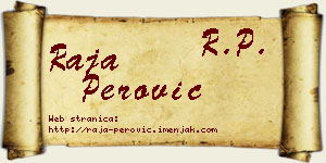 Raja Perović vizit kartica